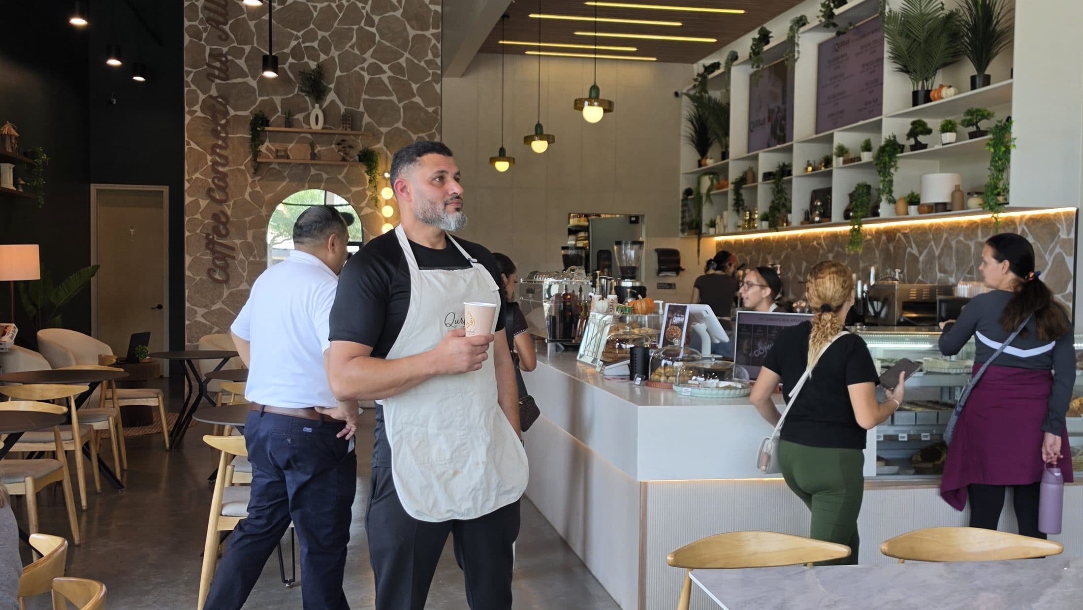 A queue at the counter
