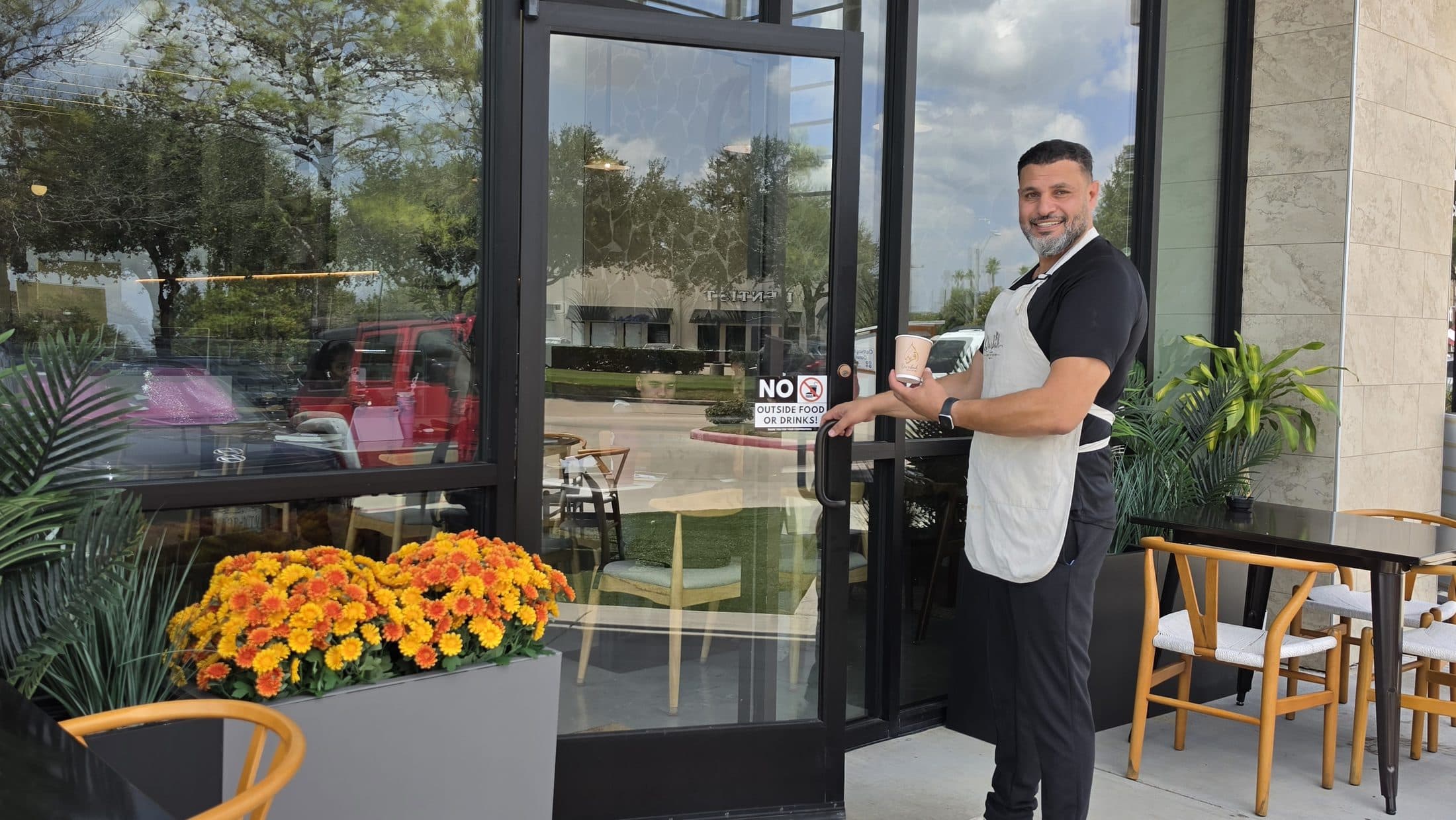 A warm welcome at the door